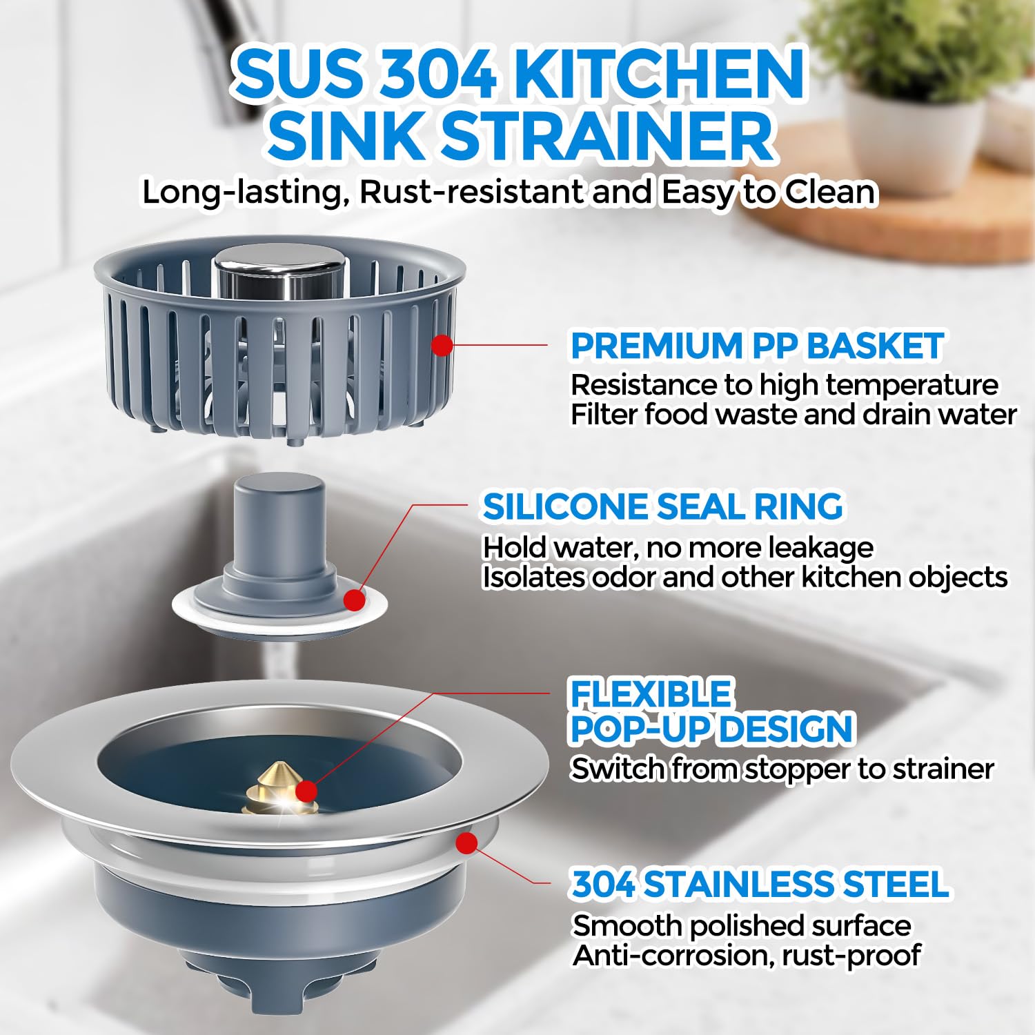 zaa 2-pack stainless steel kitchen basket resists rust for long-lasting performance