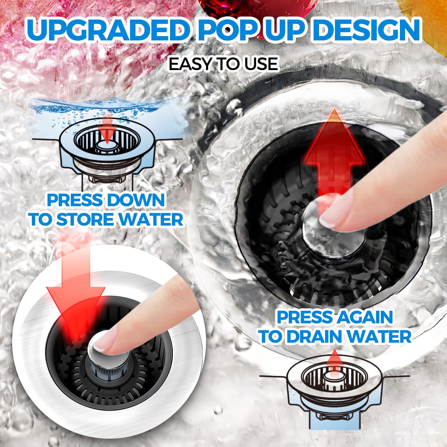 zaa stainless-steel brushed-black finish blends with sinks