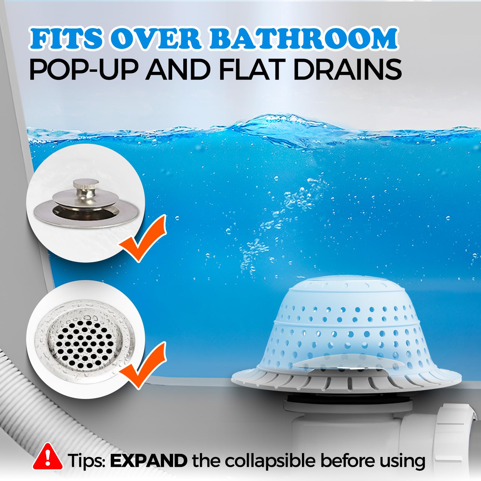 zaa tall dome design fits standard drains and prevents slipping.
