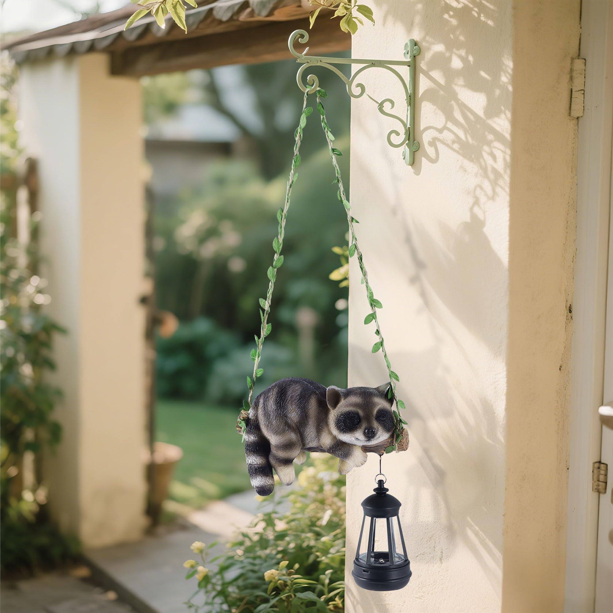 Gift-ready raccoon statue ideal for patios, porches, or indoor decor