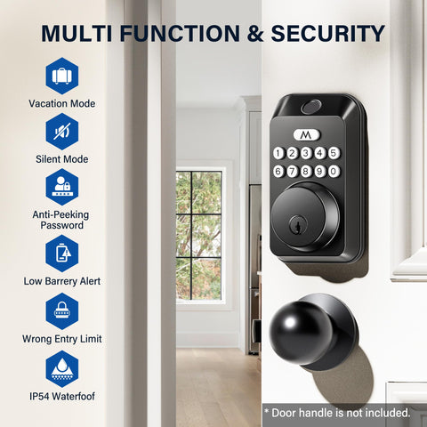 Zafano fingerprint door lock keypad close-up showing quick biometric unlock