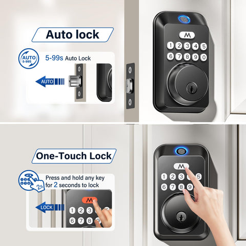 Zafano fingerprint door lock one-time codes for guests or deliveries