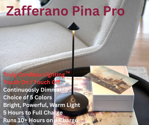 Zafferano Pina Pro contact charging base with USA plug keeps power ready