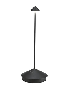Zafferano Pina Pro cordless LED table lamp in black for versatile indoor or outdoor lighting