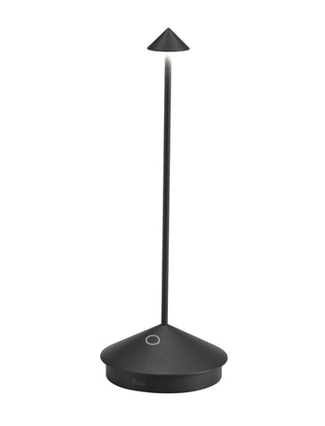 Zafferano Pina Pro cordless LED table lamp in black for versatile indoor or outdoor lighting