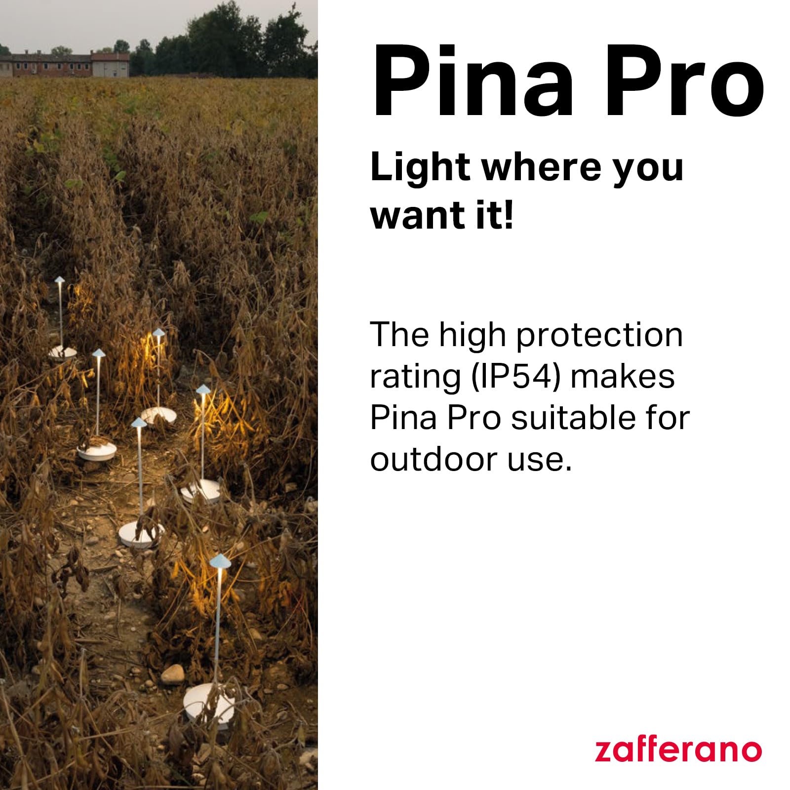 Zafferano Pina Pro lamp at 2200K warm glow for cozy settings