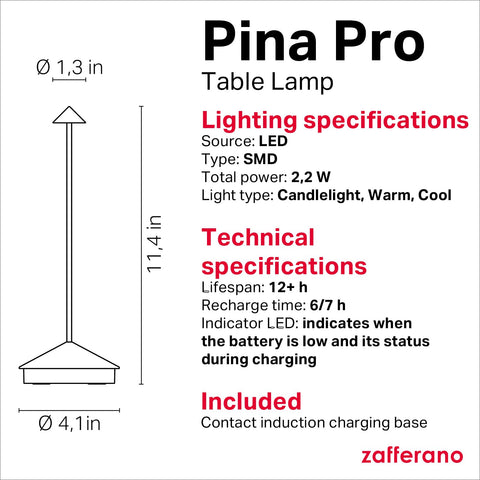 Zafferano Pina Pro lamp at 2700K versatile mood lighting