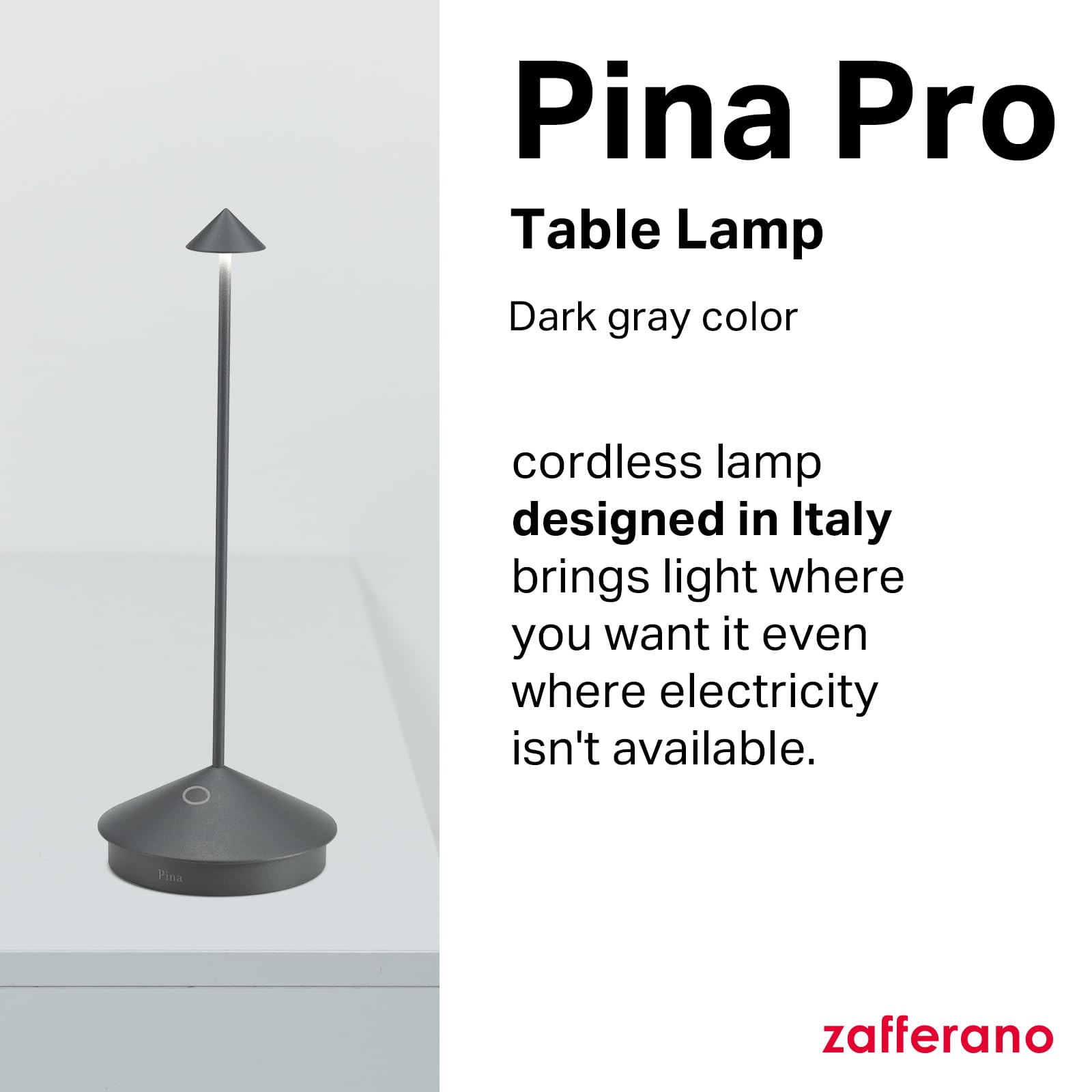 Zafferano Pina Pro lamp brightness dimmer for customizable ambience