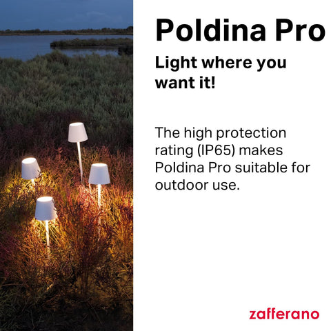 Zafferano Poldina Pro lamp 2700–3000K versatility for dining and reading.