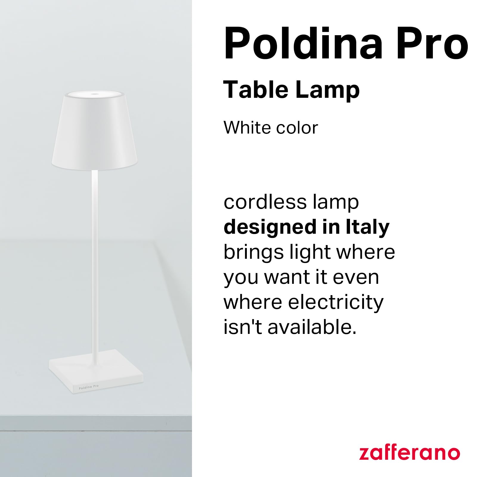 Zafferano Poldina Pro lamp top control demonstrates easy touch operation for ambient lighting.