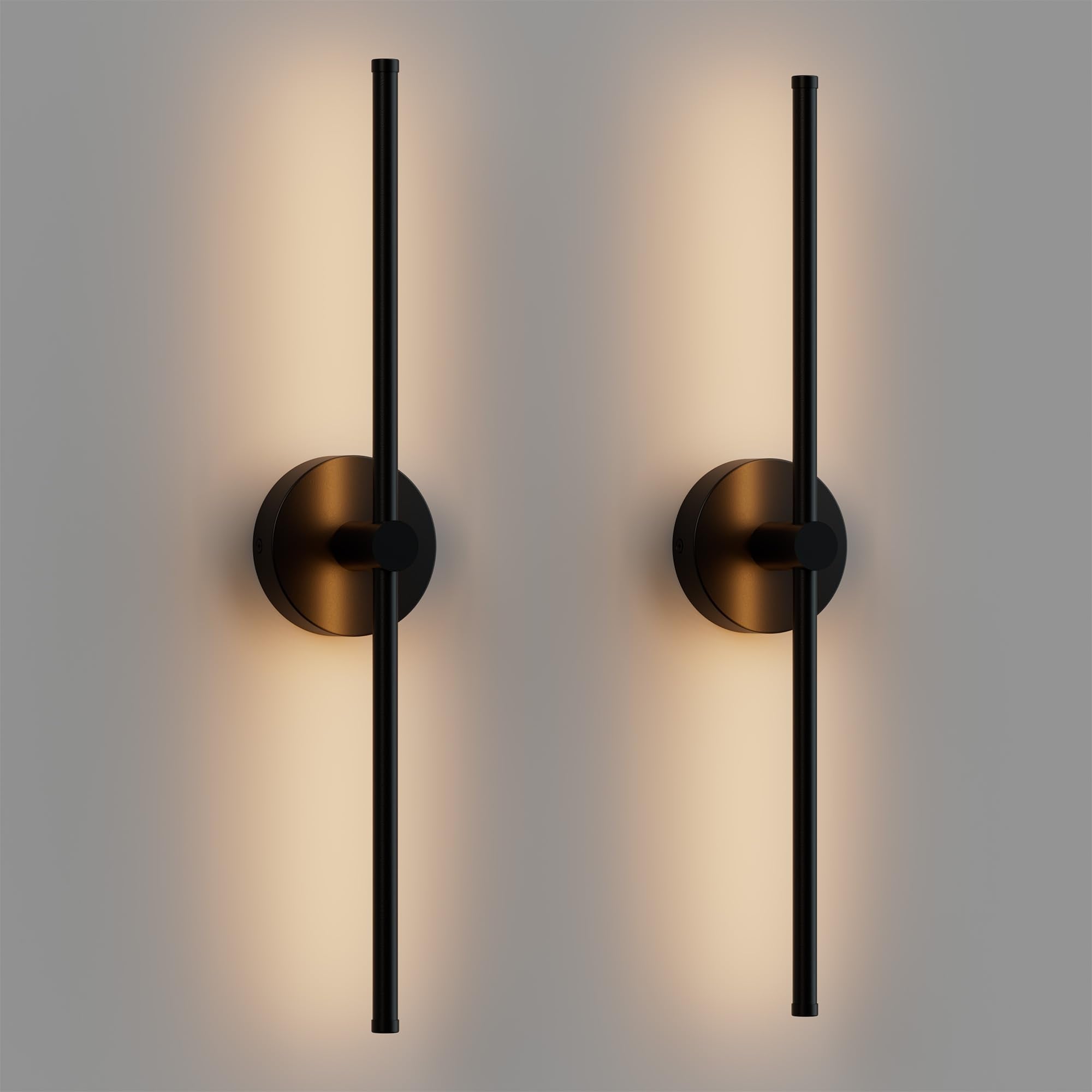 ZAGO 24-inch LED wall sconce set of two provides ambient living room lighting