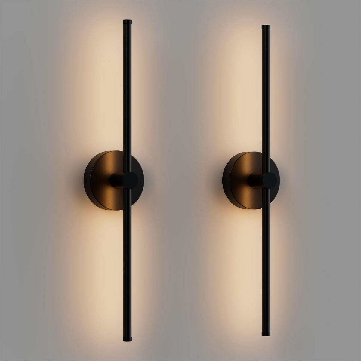 ZAGO 24-inch LED wall sconce set of two provides ambient living room lighting