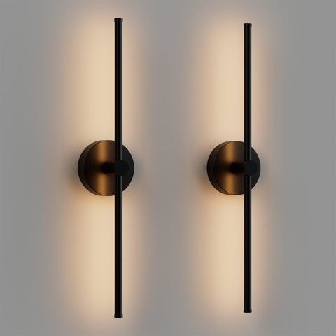 ZAGO 24-inch LED wall sconce set of two provides ambient living room lighting