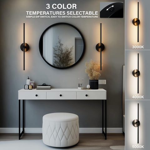 ZAGO 3CCT switchable LED wall lamp with dimming for adjustable temperature