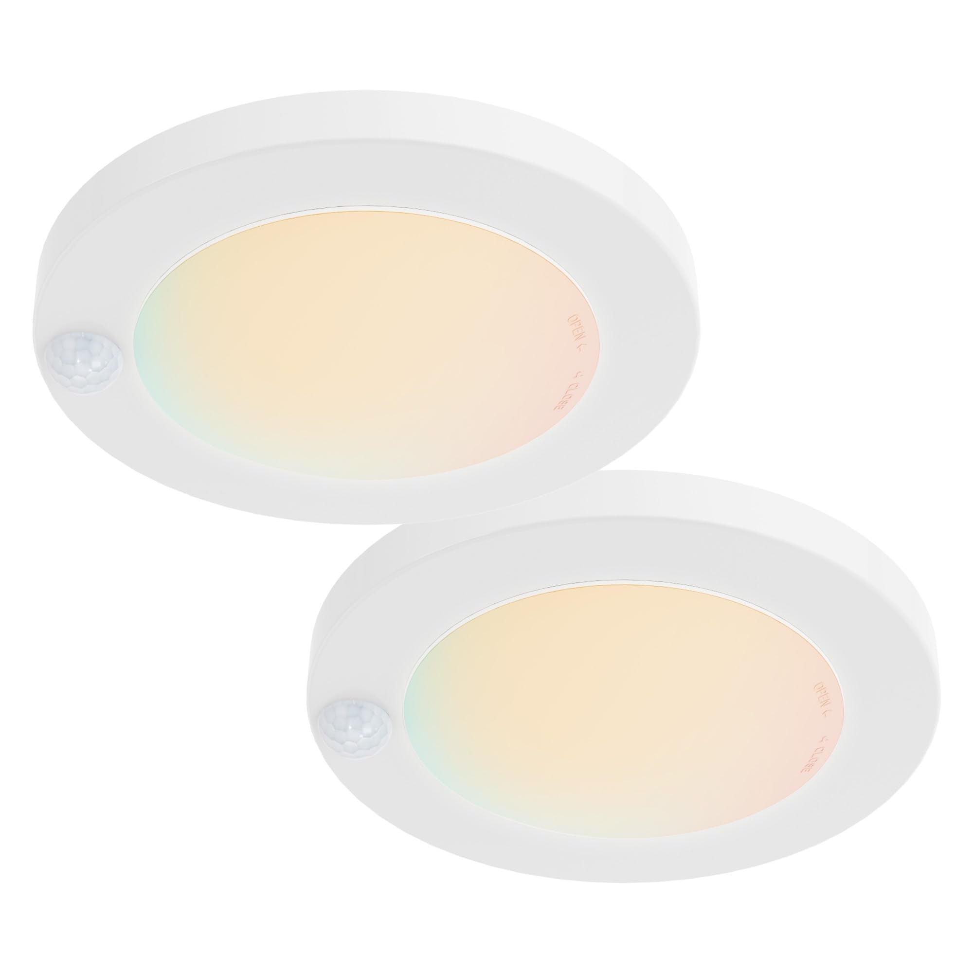 ZAGO LED 6-inch closet light front view shows bright, space-saving design for storage areas