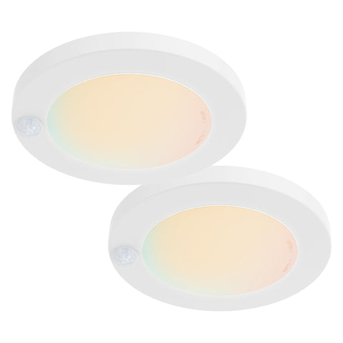 ZAGO LED 6-inch closet light front view shows bright, space-saving design for storage areas