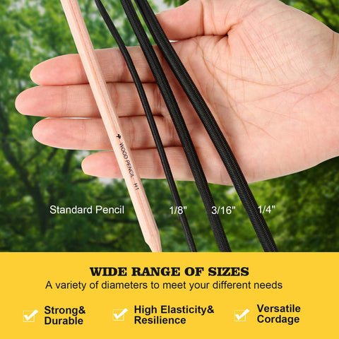 Zakous bungee cord roll nylon-outer-shell resists wear and lasts longer in outdoor use.