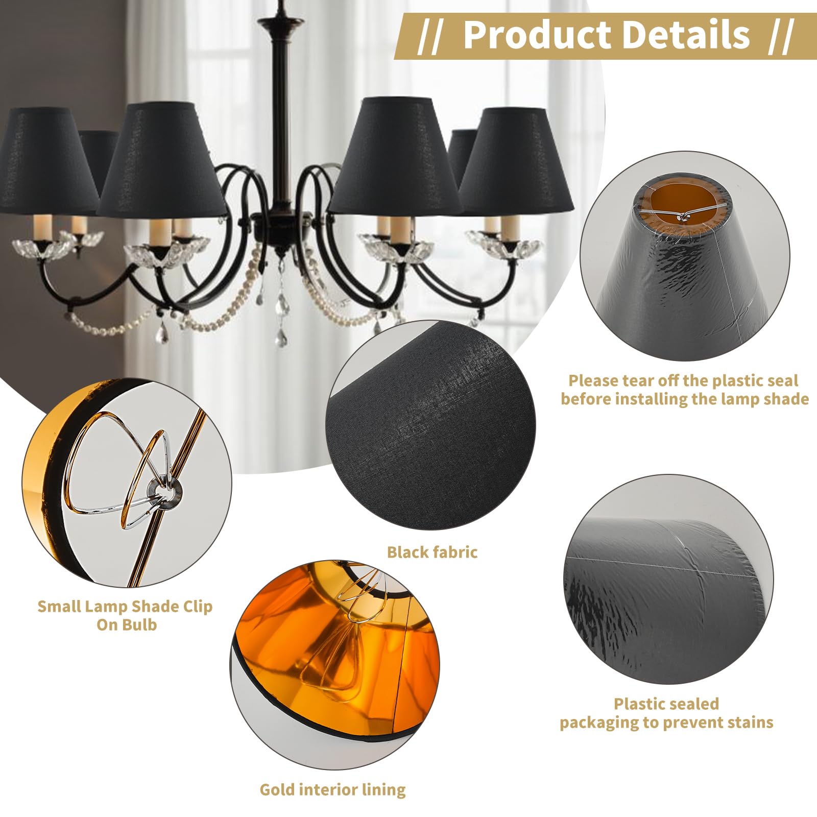 Zapanopan clip-on shade installation shown on a lamp