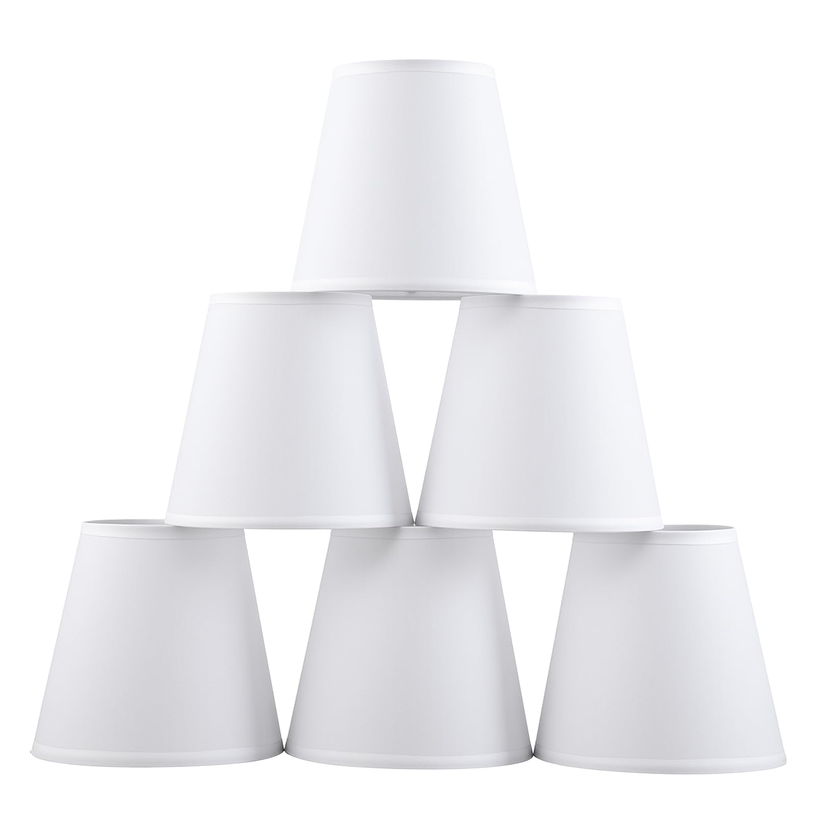 Zapanopan clip-on mini chandelier shade with linen-white texture for cozy, diffused light.