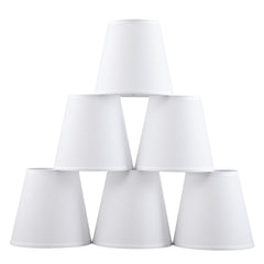 Zapanopan clip-on mini chandelier shade with linen-white texture for cozy, diffused light.