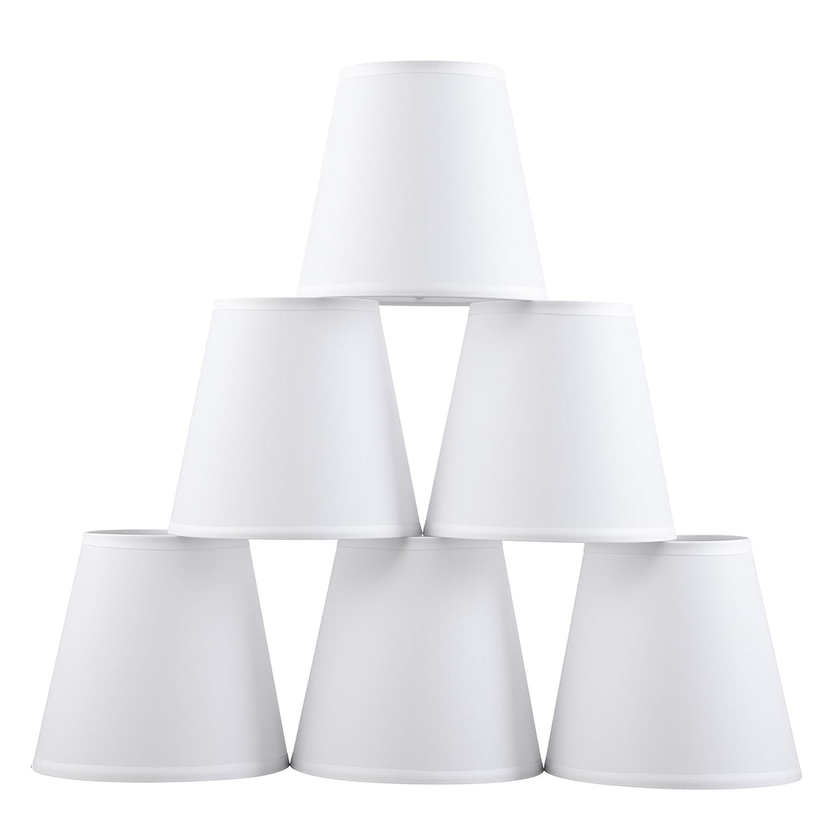 Zapanopan clip-on mini chandelier shade with linen-white texture for cozy, diffused light.