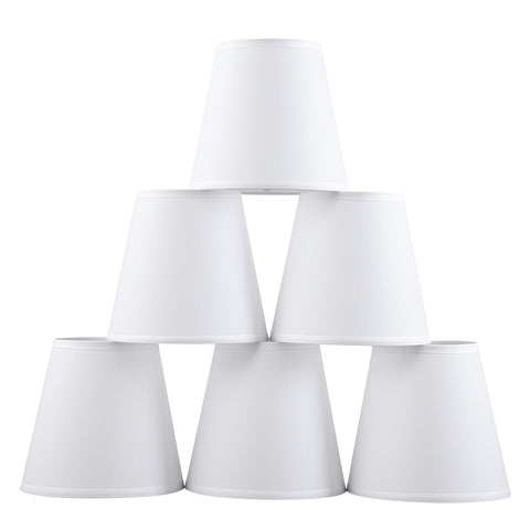 Zapanopan clip-on mini chandelier shade with linen-white texture for cozy, diffused light.