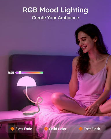 ZAPLIT 3000K–6000K dimmable reading light aids late-night reading.