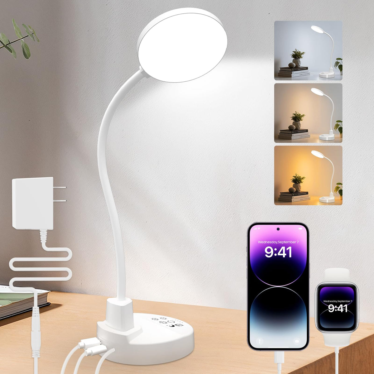 ZAPLIT base-stable desk lamp offers steady illumination for focused study.
