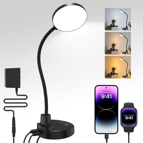 ZapLit LED desk lamp showing three color temperatures for versatile task lighting