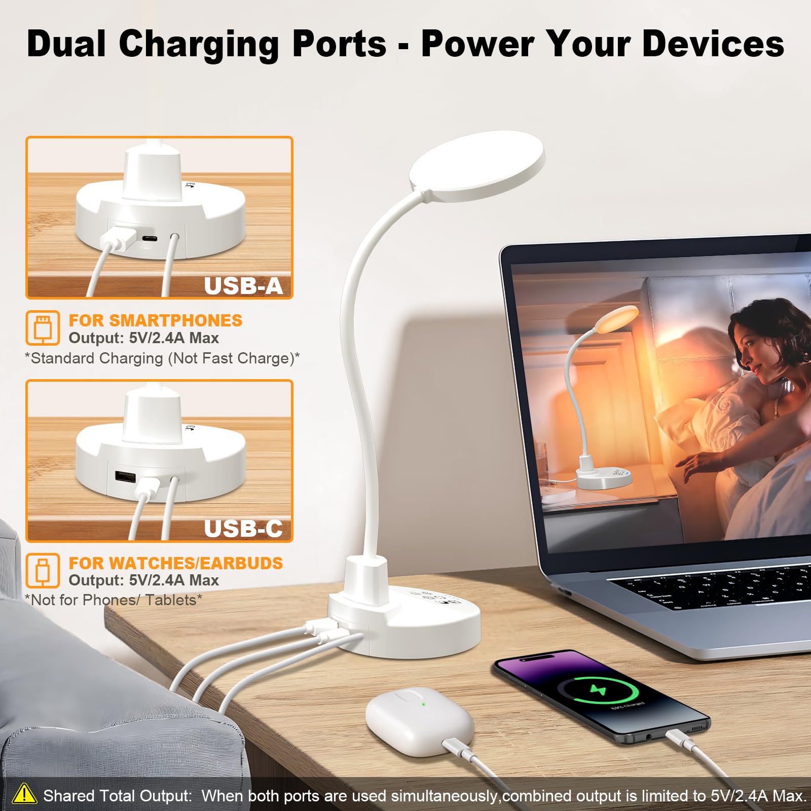 ZAPLIT touch-control-panel desk lamp demonstrates quick color and brightness adjustments.