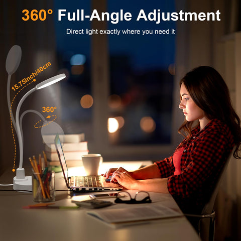 ZAPLIT USB charging desk lamp powers devices while you work.