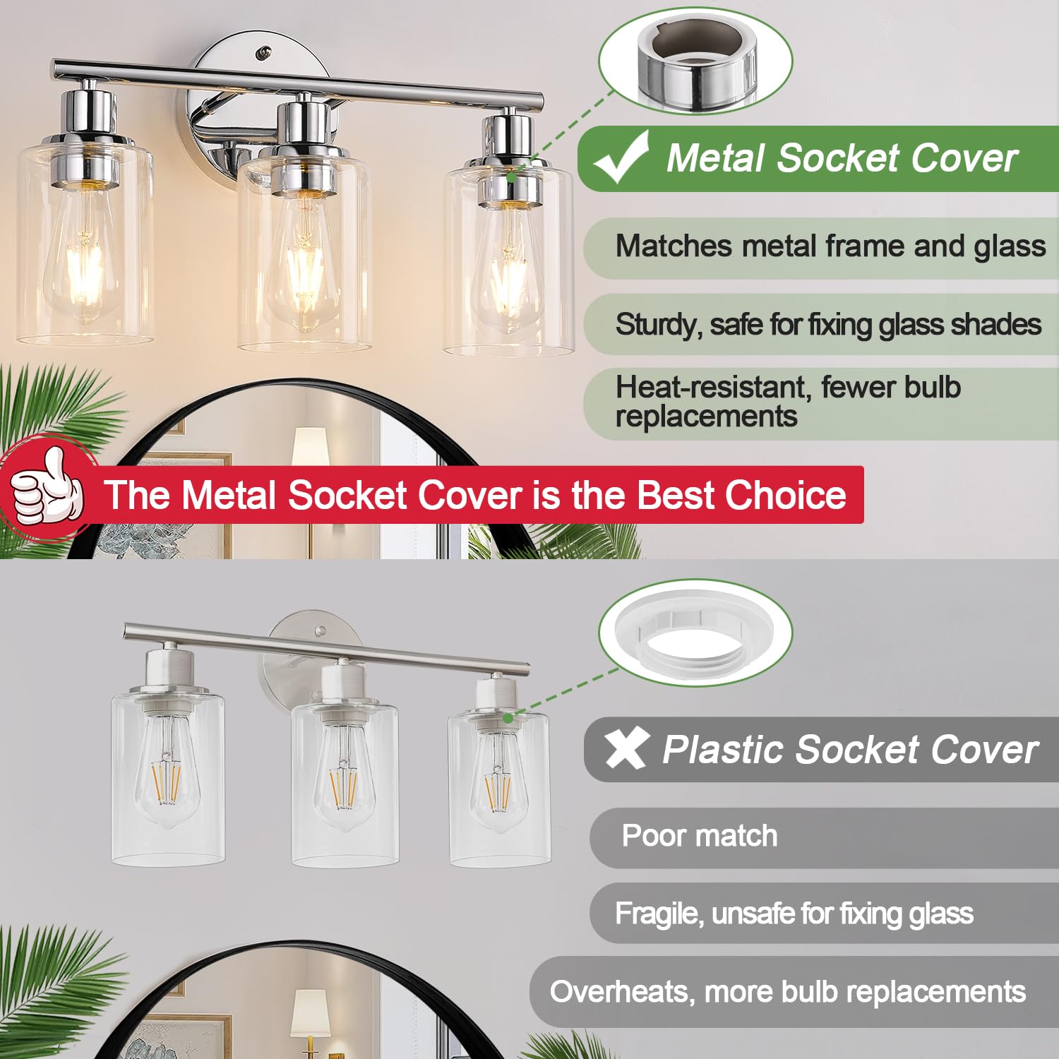 Zarbitta 36-month warranty on bathroom light provides ongoing support