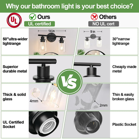 Zarbitta bathroom light with clear glass shades for bright illumination