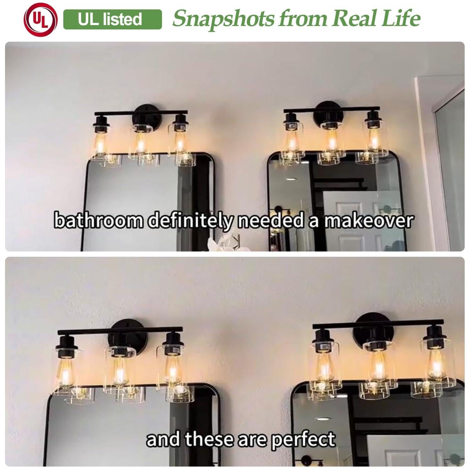 Zarbitta vanity light featuring clear glass shades for bright illumination
