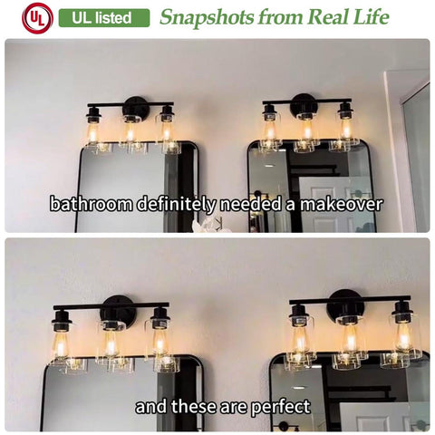 Zarbitta vanity light featuring clear glass shades for bright illumination
