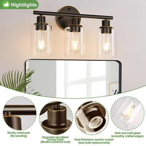 Zarbitta bathroom light uses an E26 base with simple assembly process.