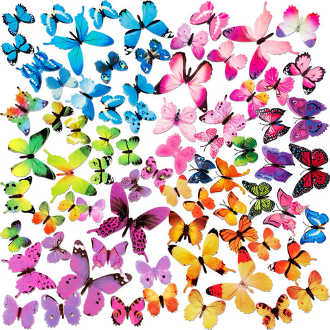 ZAUGONTW butterfly wall stickers 3D multicolor add vibrant, lightweight decor to any room
