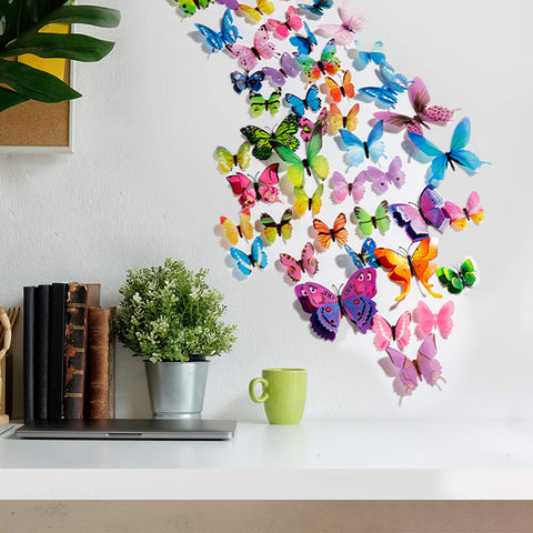 ZAUGONTW butterfly wall stickers double and single layer for added depth