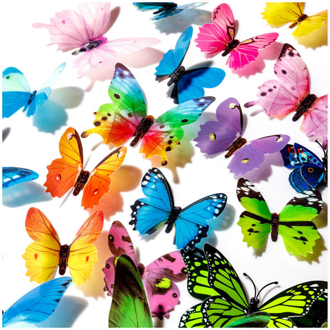 ZAUGONTW butterfly wall stickers foam adhesive for easy, mess-free mounting