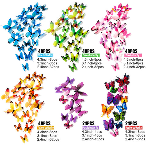 ZAUGONTW butterfly wall stickers ideal for parties, bedrooms, offices, and playrooms