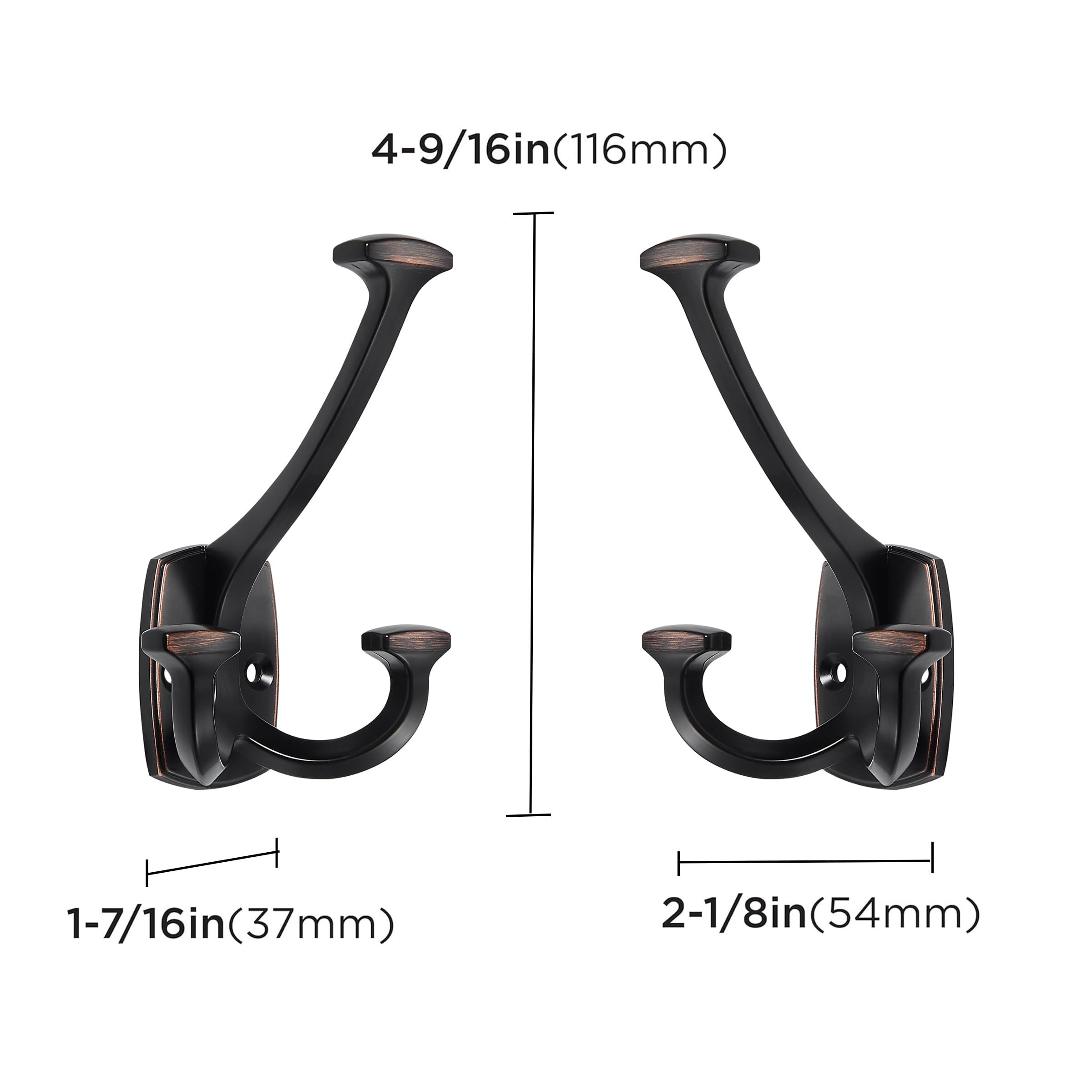 ZAUYX heavy-duty zinc alloy hook with high load-bearing capacity for coats.