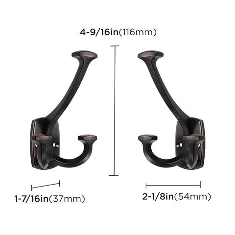 ZAUYX heavy-duty zinc alloy hook with high load-bearing capacity for coats.