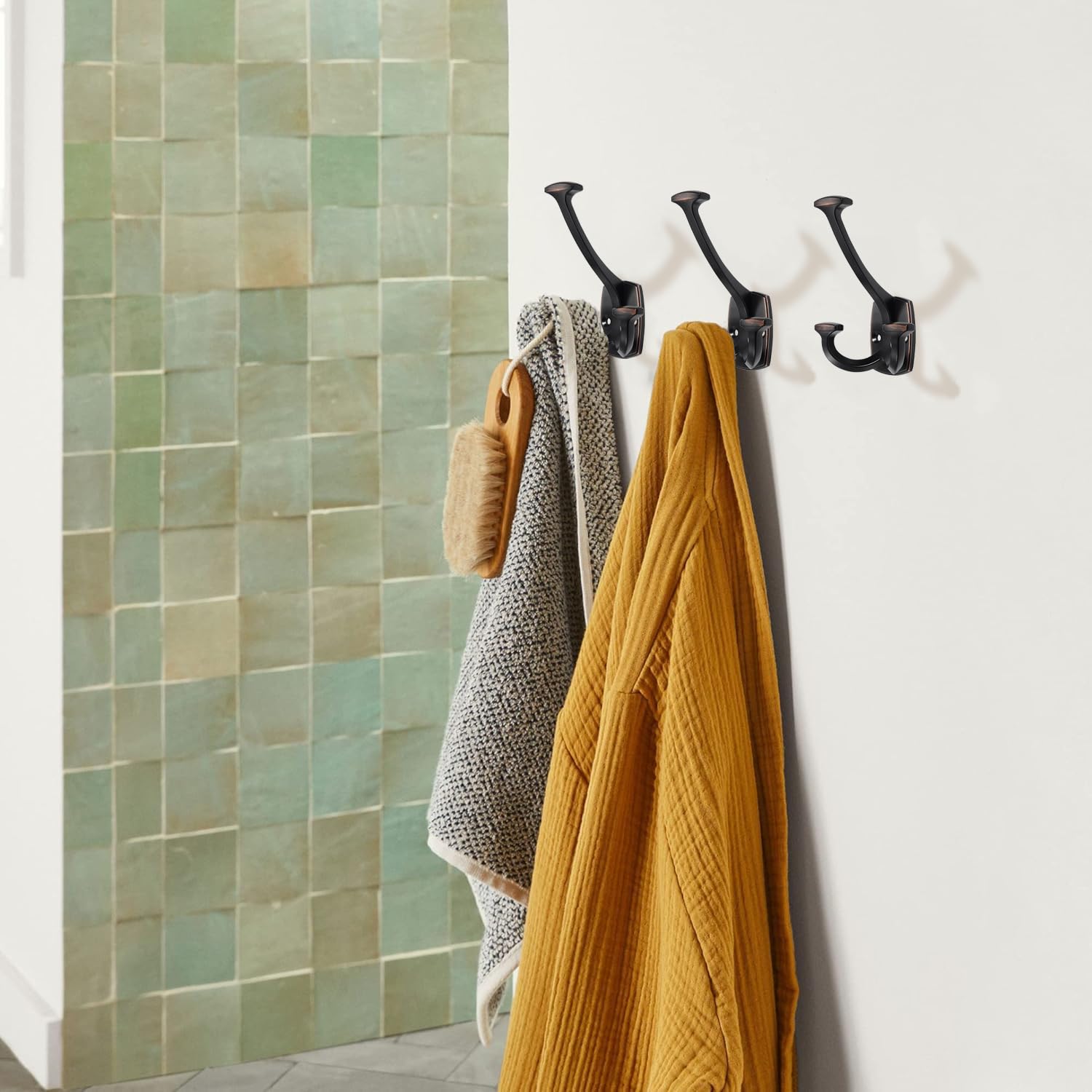 ZAUYX oil rubbed bronze finish resists rust for humid spaces.