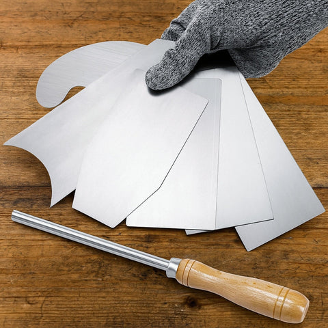 ZAVOOS cabinet scraper gooseneck blade eases tight reveals and curved profiles.