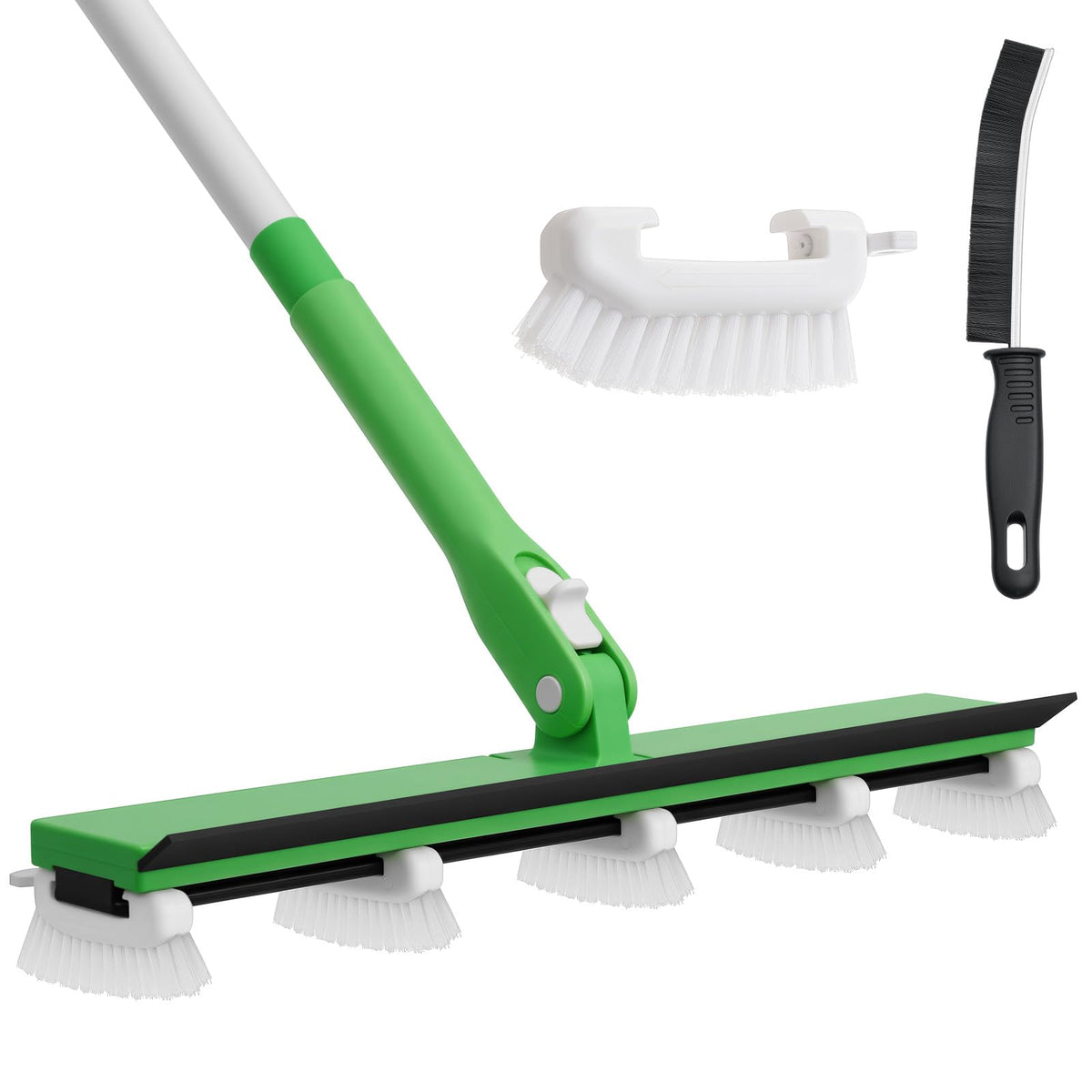 Zavrski grout cleaner brush with 66-inch handle for back-friendly tile cleaning