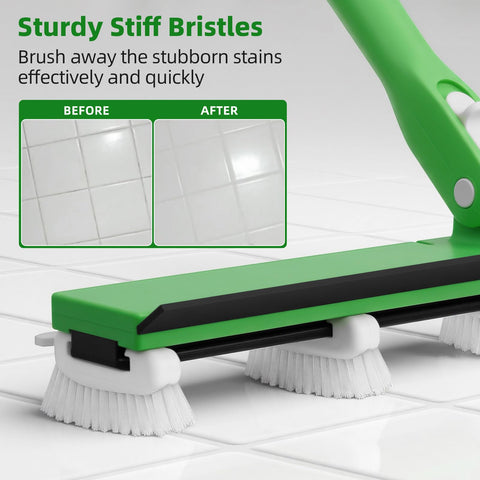 Zavrski stiff bristles scrub deep grout lines to remove grime