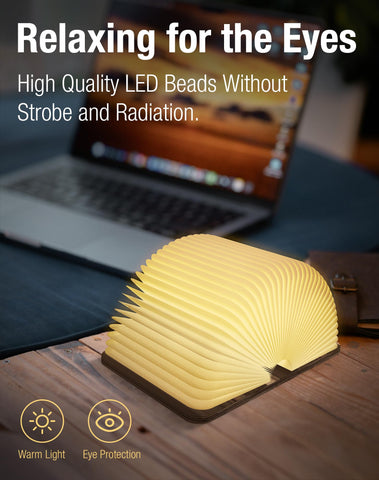 ZBOLE book lamp open shape ready for reading with flicker-free LEDs