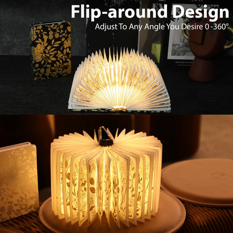 ZBOLE Floral Print Book Light dimming levels for eye-friendly evenings