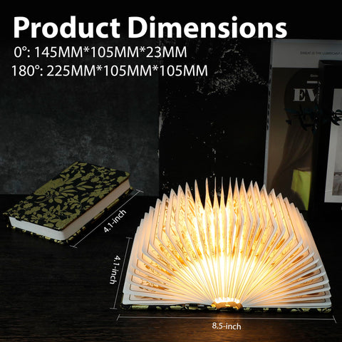 ZBOLE Floral Print Book Light with 1200mAh battery for wireless use