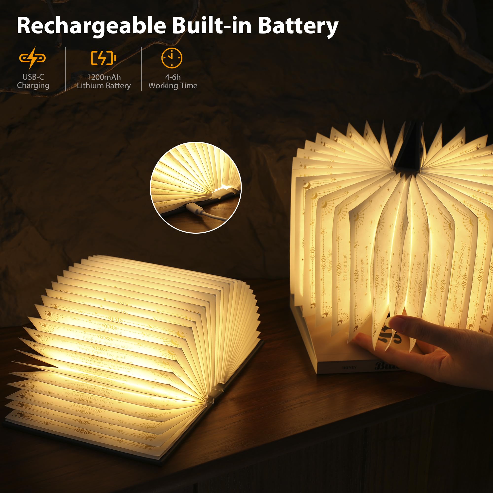 ZBOLE Magic Truth Book Light breathing mode offers gentle ambience